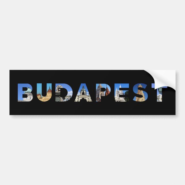 budapest city hungary landmark inside name text bumper sticker (Front)