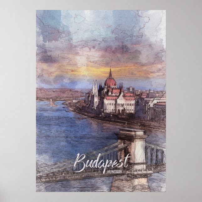 Budapest City Sketch Poster (Front)