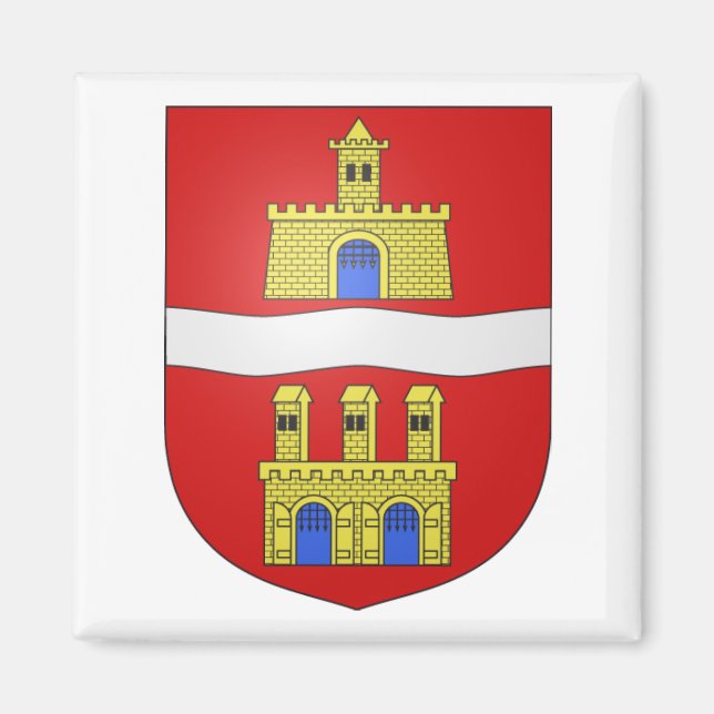 Budapest Coat of Arms 2 Inch Square Magnet (Front)