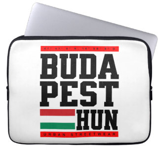 Budapest Coordinates Design Retro-Style Laptop Sleeve