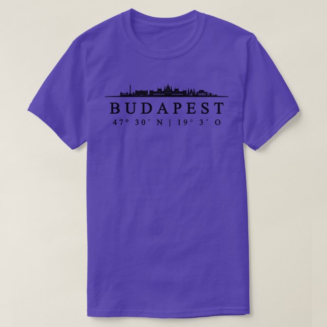 Budapest Coordinates Design T-Shirt (Design Front)