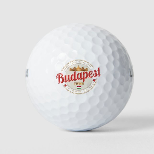 Budapest Design Hungary Vintage Parliament Golf Balls (Front)