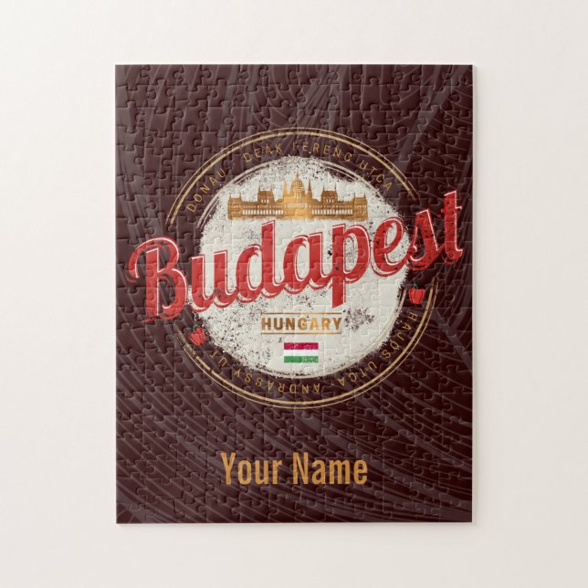 Budapest Design Hungary Vintage Parliament Jigsaw Puzzle (Vertical)