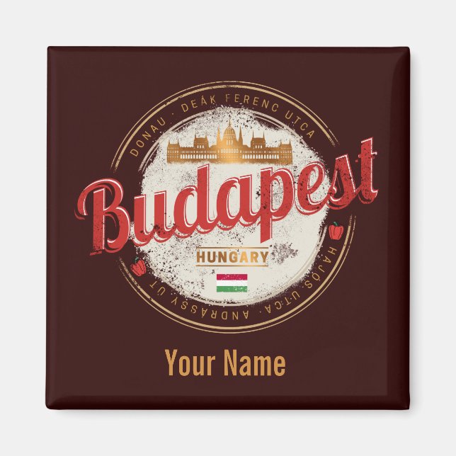 Budapest Design Hungary Vintage Parliament Magnet (Front)