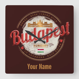 Budapest Design Hungary Vintage Parliament Square Wall Clock