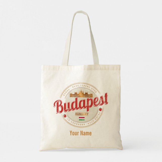 Budapest Design Hungary Vintage Parliament Tote Bag (Back)