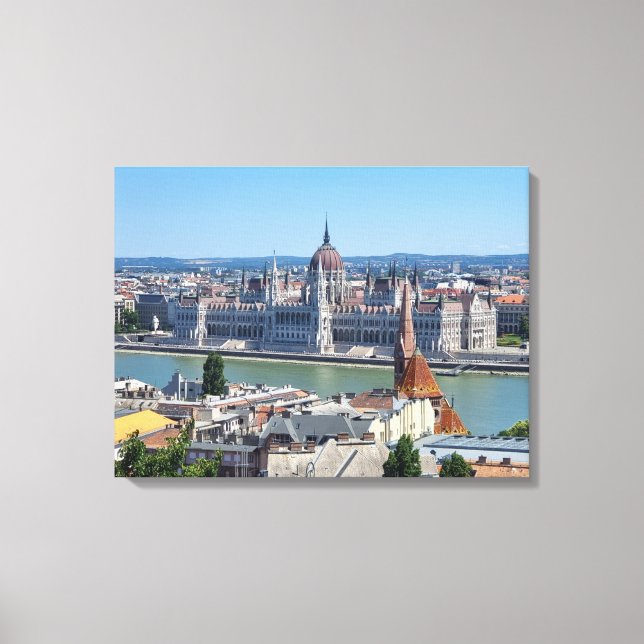 Budapest Hungarian Parliament view canvas print (Front)
