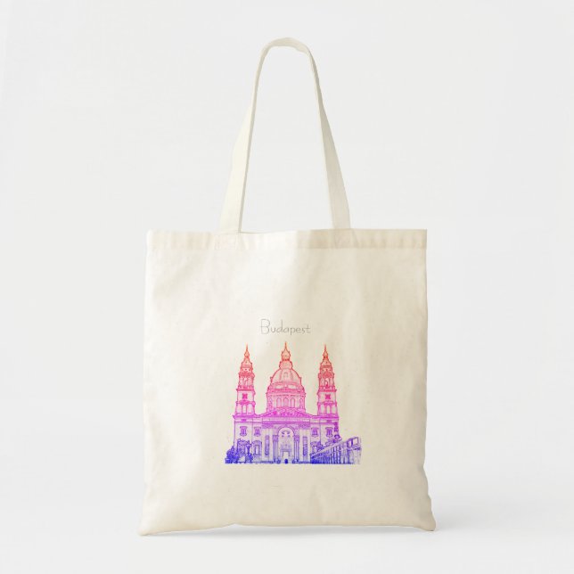 Budapest Hungary Architecture Sketch Tote Bag (Front)