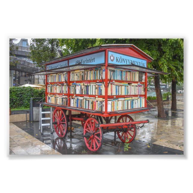 Budapest, Hungary, Book Cart Photo Print (Front)