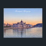 Budapest, Hungary, Buda Castle, city at night Postcard<br><div class="desc">Beautiful Budapest Hungary- Buda Castle at dusk.  The city is so magical and full of history and beauty.</div>