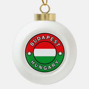 Budapest Hungary Ceramic Ball Christmas Ornament
