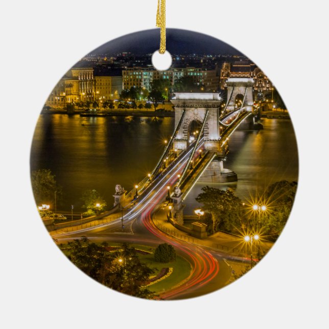 Budapest, Hungary Ceramic Tree Decoration (Back)