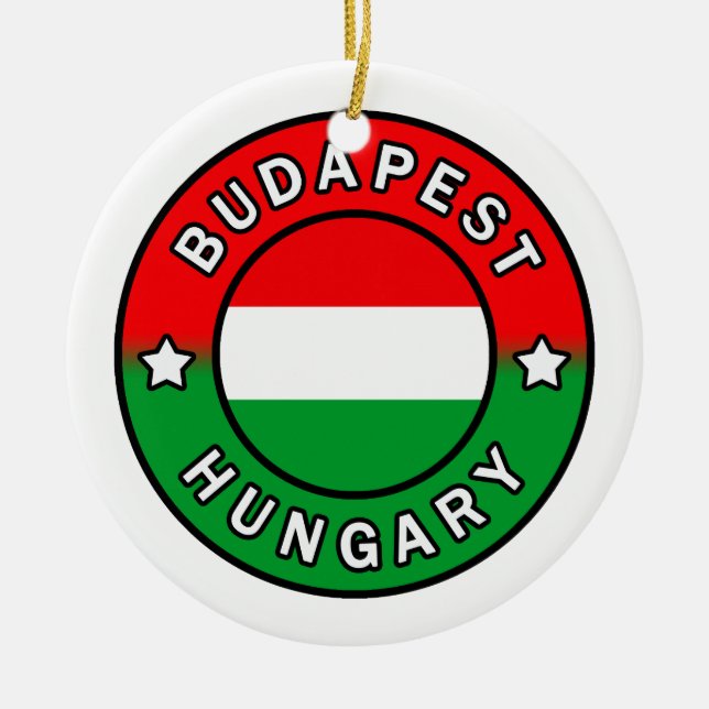 Budapest Hungary Ceramic Tree Decoration (Front)