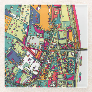 Budapest, Hungary City Map Glass Coaster