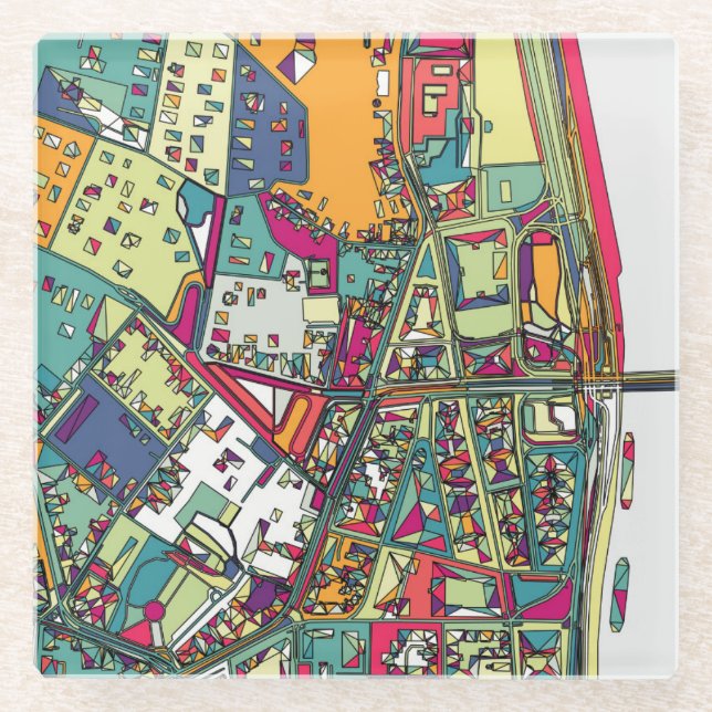 Budapest, Hungary | City Map Glass Coaster (Front)