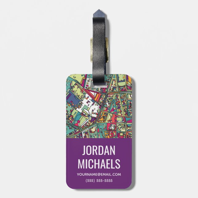 Budapest, Hungary | City Map Luggage Tag (Back Vertical)