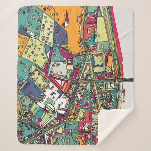 Budapest, Hungary City Map Sherpa Blanket