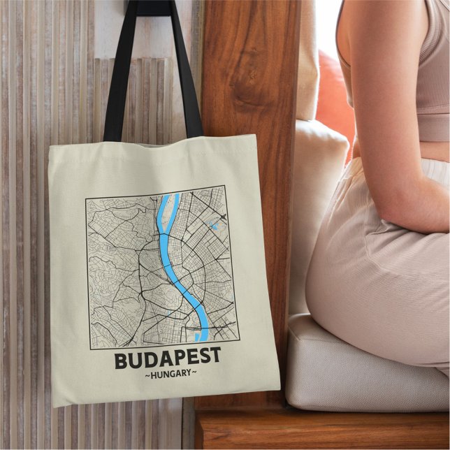 Budapest, Hungary City Map Tote Bag (Creator Uploaded)