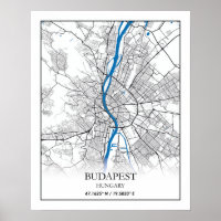 Budapest Hungary City Map Travel Simple Minimal