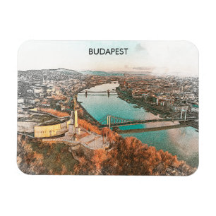 Budapest Hungary Danube Panorama View Magnet