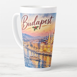 Budapest Hungary Danube Parliament Christmas Latte Mug