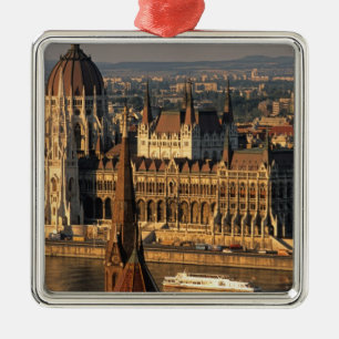 Budapest, Hungary, Danube River, Parliament Metal Tree Decoration