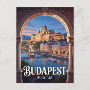 Budapest Hungary Danube River Travel Postcard