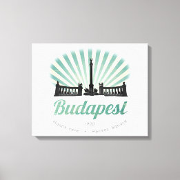 Budapest, Hungary, Heroe´s Square, magyar poster Canvas Print