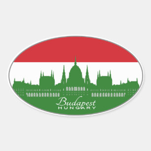 Budapest, Hungary, Magyarország (tricolor) Oval Sticker