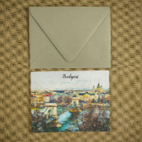 Budapest Hungary Oil Paint Panorama View