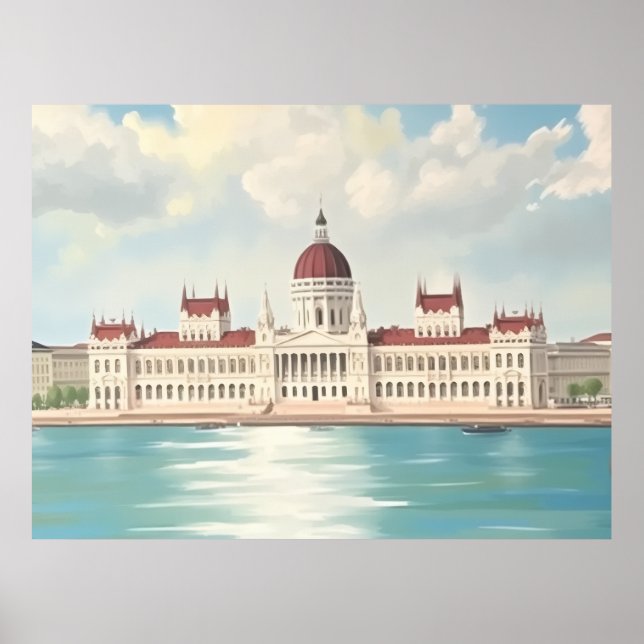 Budapest Hungary  Parliament Building Poster (Front)