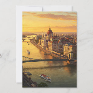 Budapest Hungary Parliament Building Travel Holiday Card