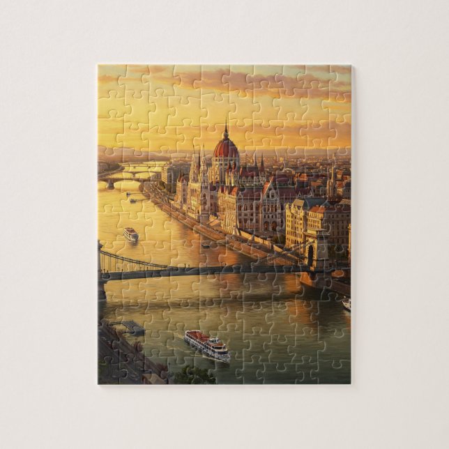 Budapest Hungary Parliament Building Travel Jigsaw Puzzle (Vertical)