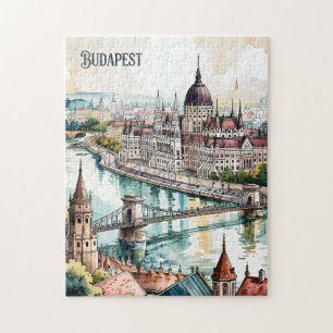Budapest Hungary Parliament Danube River Skyline Jigsaw Puzzle