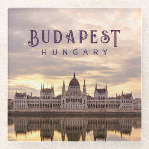 Budapest Hungary parliament landscape travel photo Glass Coaster