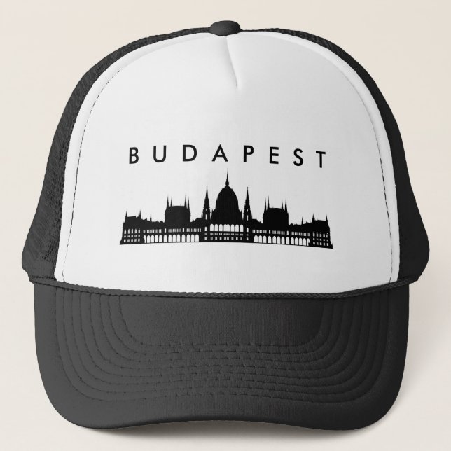 budapest hungary parliament palace architecture trucker hat (Front)