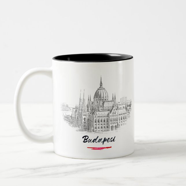 Budapest - Hungary - Parliament Two-Tone Coffee Mug (Left)