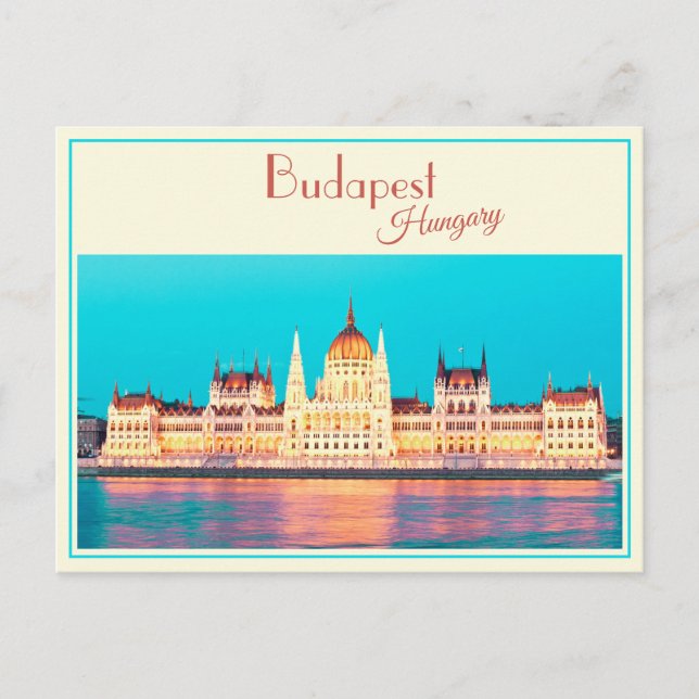 Budapest, Hungary Parliament Vintage Postcard (Front)