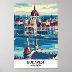 Budapest Hungary Retro Artwork Travel  Poster