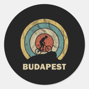 Budapest Hungary Retro Cycling Mtb Classic Round Sticker