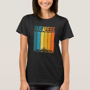 Budapest Hungary Retro Vintage Sunset Skyline Buda T-Shirt