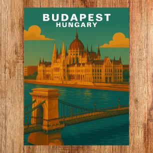 Budapest, Hungary Riverside Architecture Travel Postcard