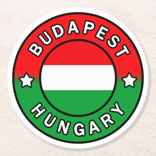 Budapest Hungary Round Paper Coaster (Front)