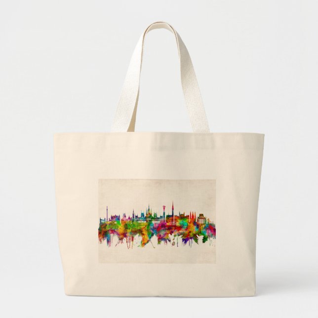 Budapest Hungary Skyline Large Tote Bag (Front)
