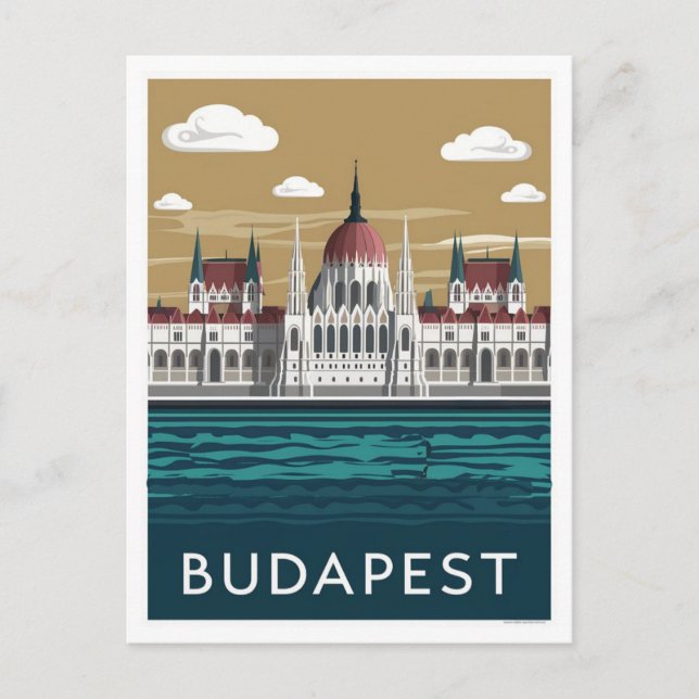 Budapest Hungary  Stylist Illustration Postcard (Front)