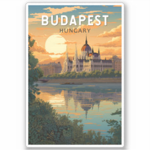 Budapest Hungary Travel Art Vintage