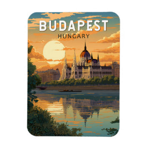Budapest Hungary Travel Art Vintage Magnet