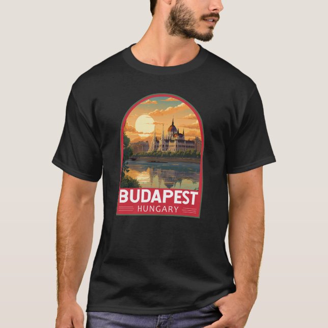 Budapest Hungary Travel Art Vintage T-Shirt (Front)