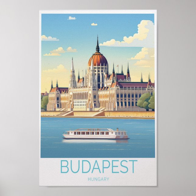 Budapest Hungary Travel Poster - Wall Art and Uniq (Front)
