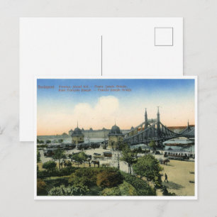 budapest hungary vintage francis joseph bridge postcard